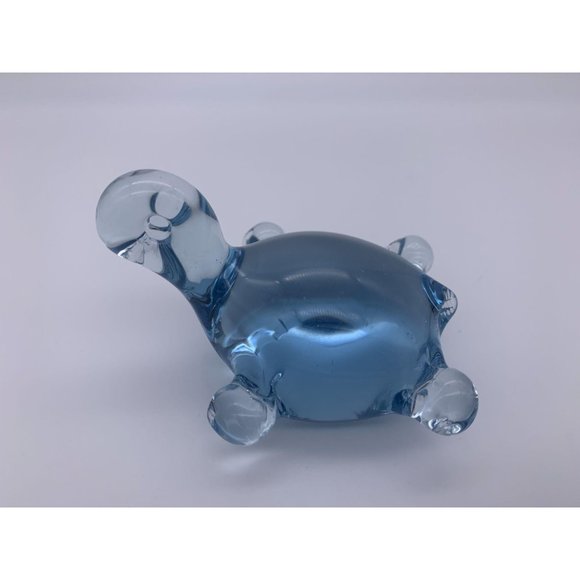 Turtle - Blue Glass Figurine / Paperweight - 3.25" x 2" - 5 Ounces - Picture 4 of 8
